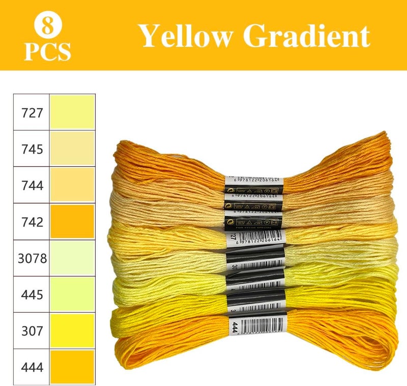 Zhenqing 1 Pieces Cross StitchEmbroidery Floss,100% Eco-Cotton Cotton Premium Skeins, Ideal for Arts & Crafts (Yellow Series 67978) - Image 2